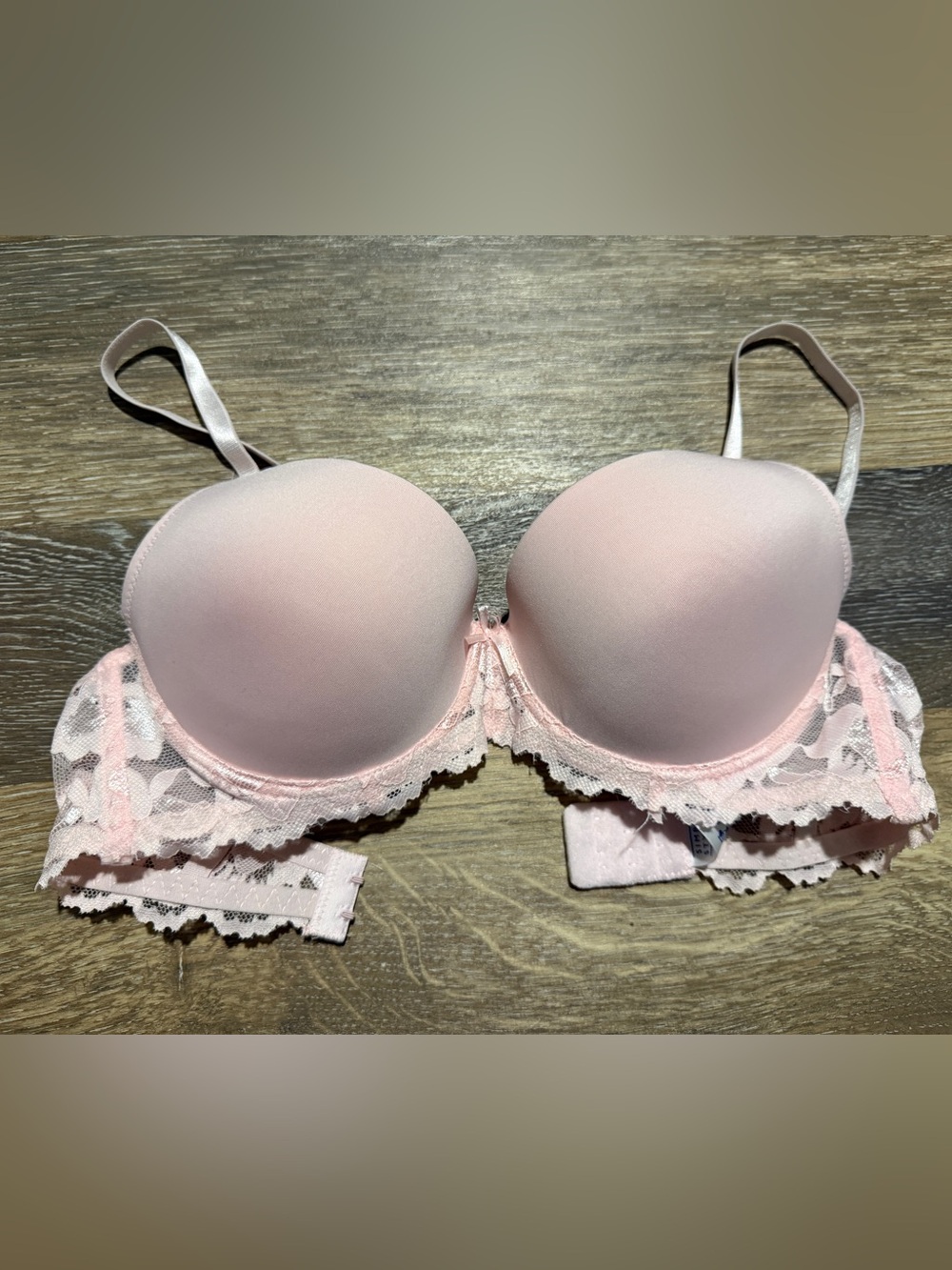 Simply Styled Blush Lace-Trim Push-Up Bra